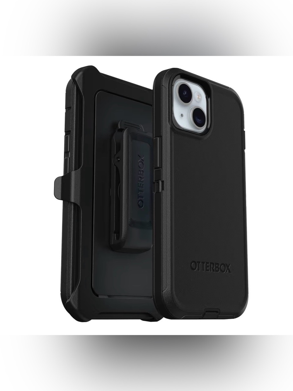 iPhone 15 Black - Black Dual-Layer Phone Case with Belt Clip✅✅✅🔥🔥🔥